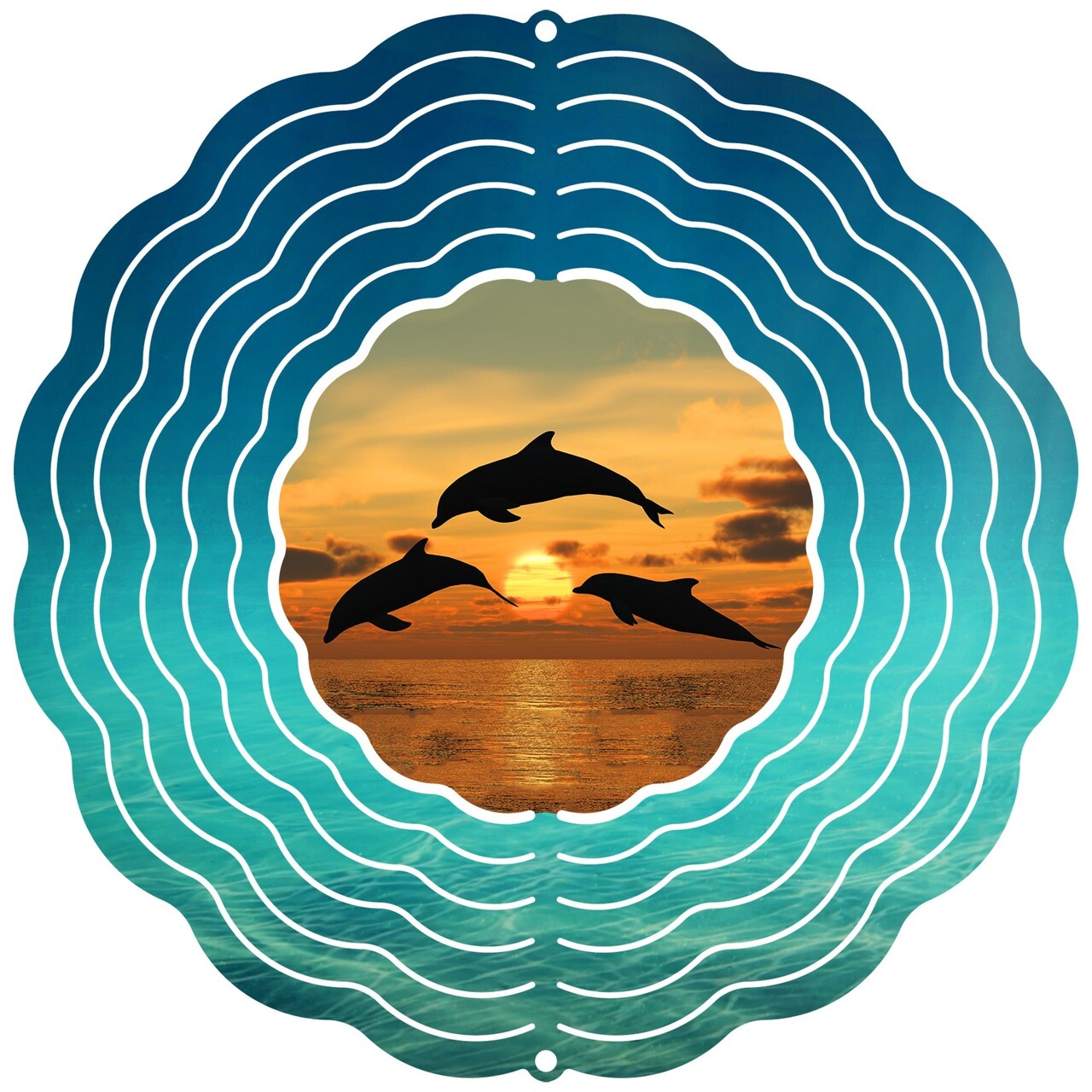 Dolphin Sunset Wind Spinner